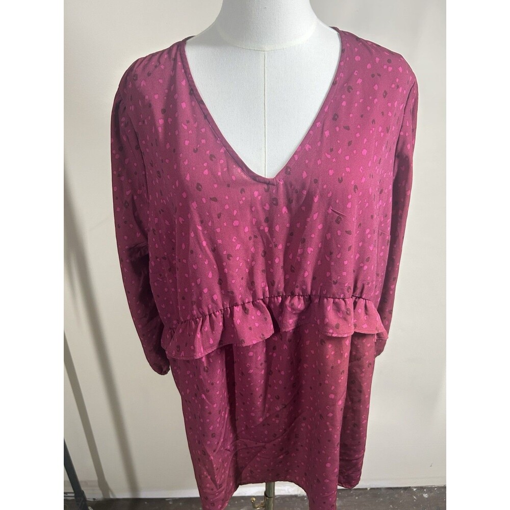 Isabel Womens Blouse XXL Wine Artsy 3/4 Ballon Sleeves 176